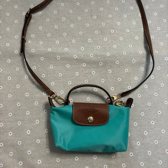 Longchamp Le Pliage Womens Pouch Mini Turqoise - Picture 1 of 5
